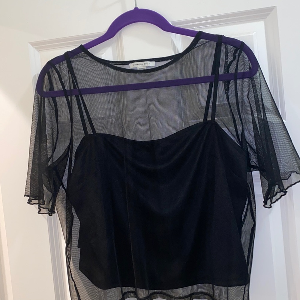 American Eagle mesh crew neck shirt